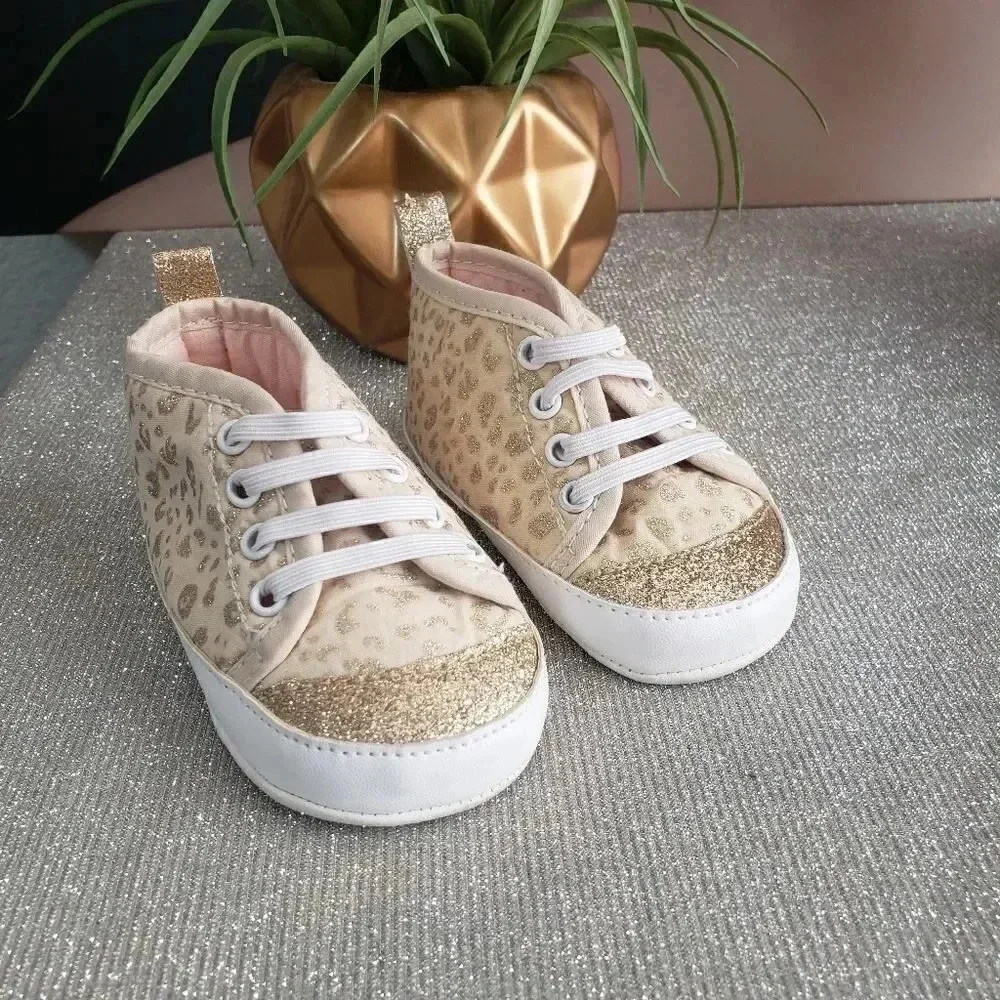 Carter's Just One You Animal Print Shimmery High Tops - Picture 3 of 6